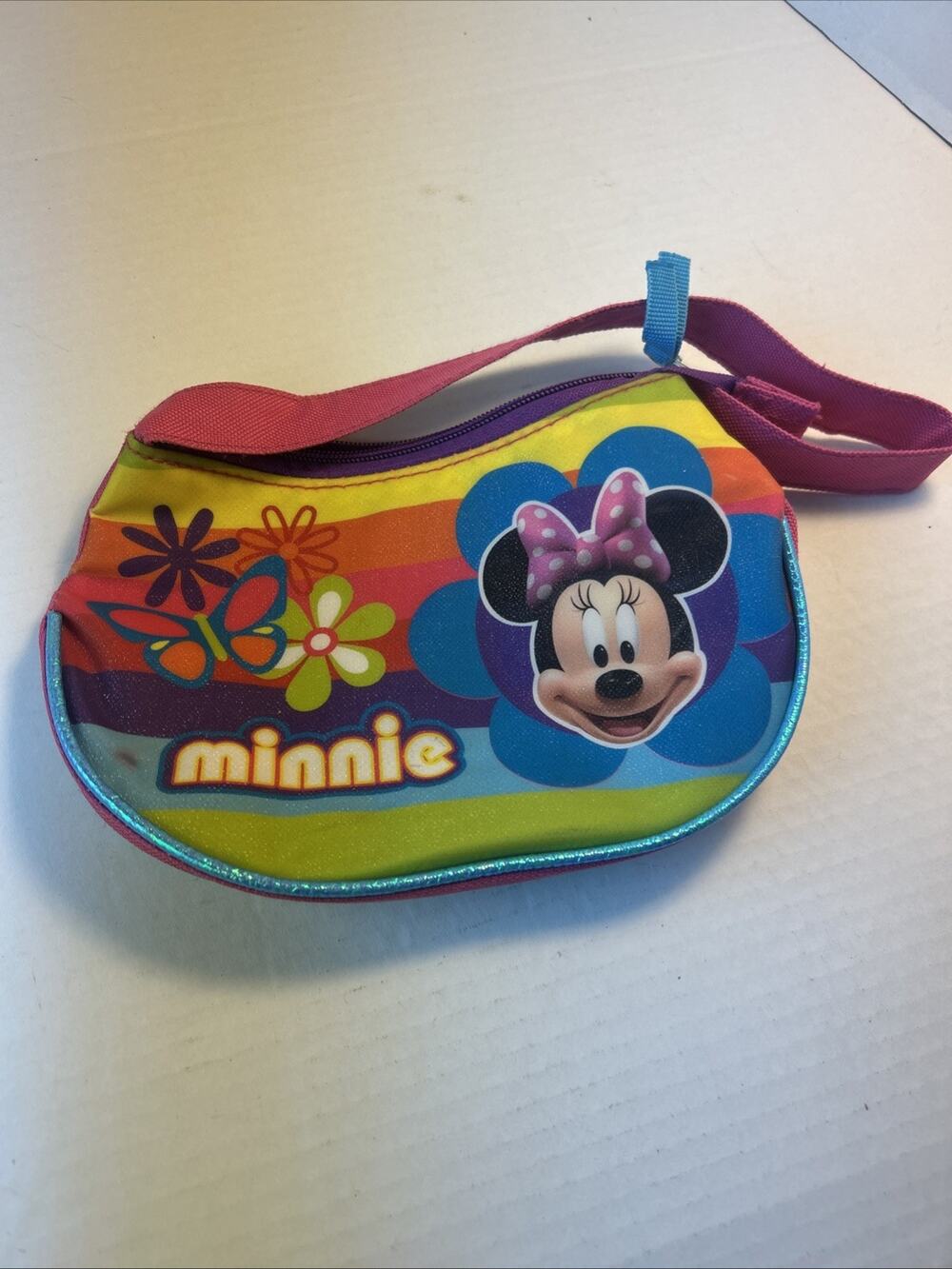 Disney Parks Minnie Mouse Pink/Purple Purse/Bag Disney 8.5" x 5"